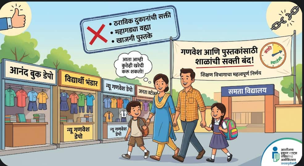 गणवेश-पुस्तकांसाठी शाळांची सक्ती बंद!  ठराविक दुकानातून खरेदीचा दबाव टाकल्यास कारवा