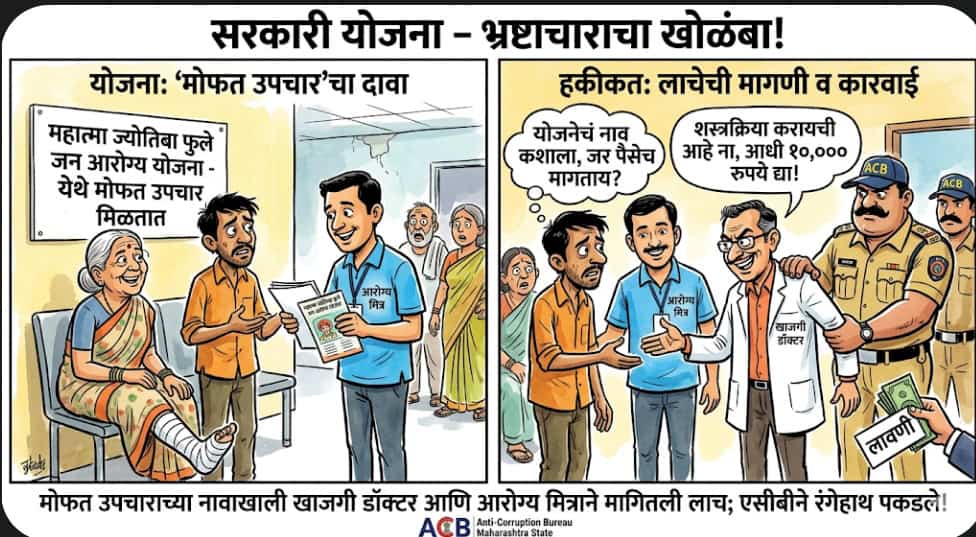 मोफत उपचाराच्या नावाखाली लाच मागणी; मंगळवेढ्यात खाजगी डॉक्टर व आरोग्य मित्राविरुद्ध गुन्हा